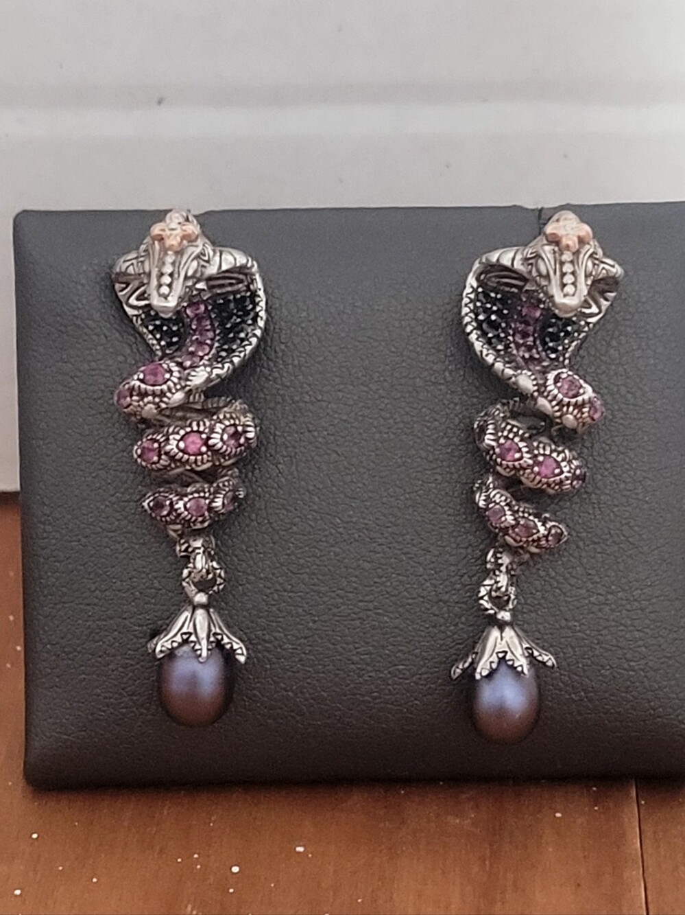 Barbara Bixby Sterling Silver / 18K / Gemstones Snake Earrings
